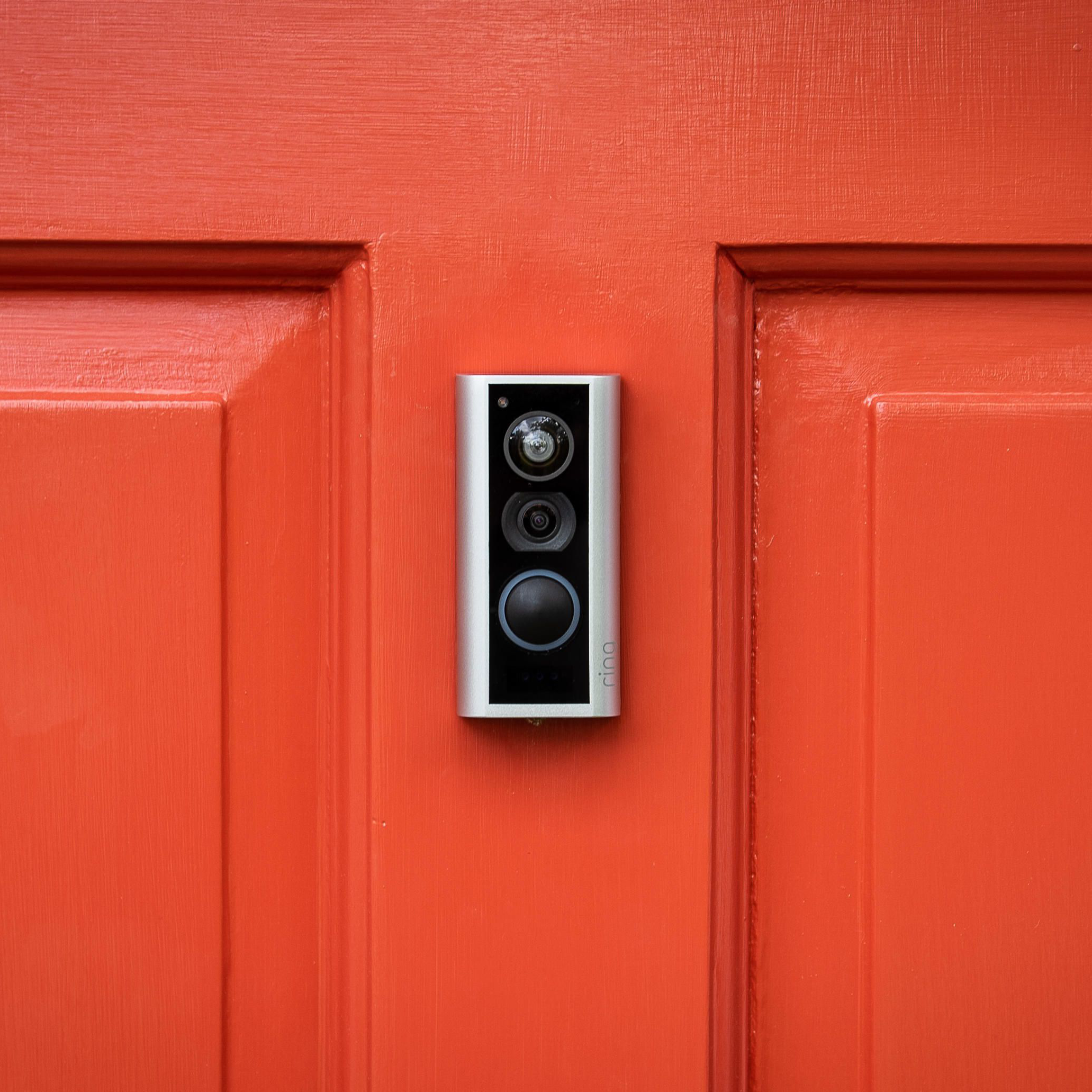 Door mounted video doorbell